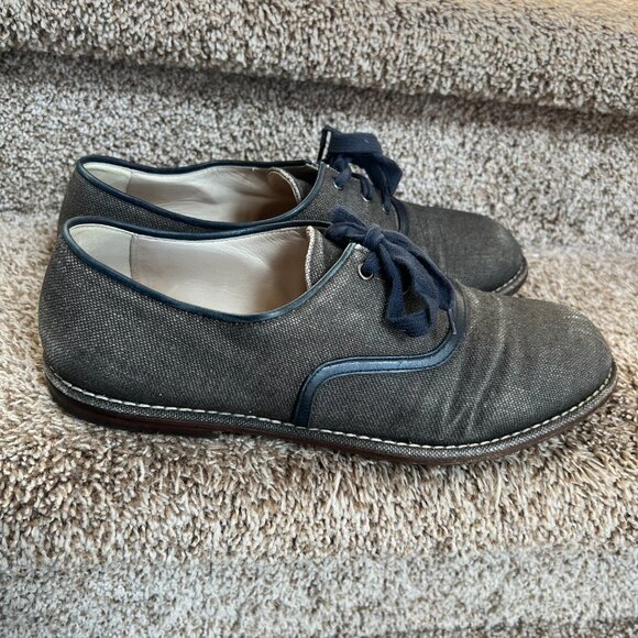 Bottega Veneta Canvas Brown Round-Toes Lace-Up Oxfords. main image 14